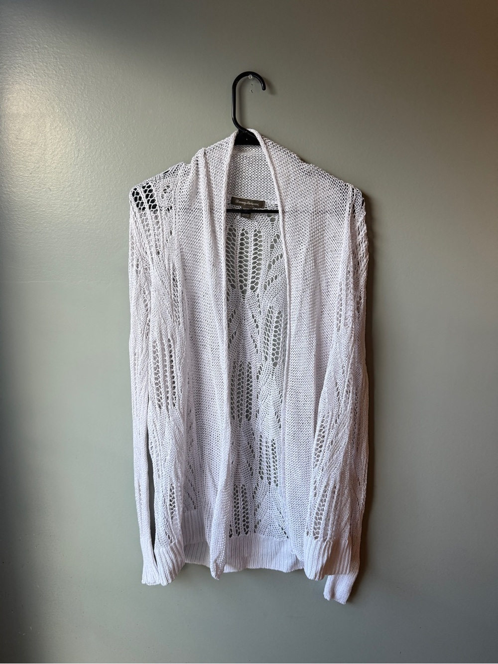 Tommy Bahama White Open Knit Crochet Cardigan Women’s M/M